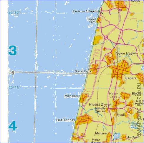 mapa de Cisjordania