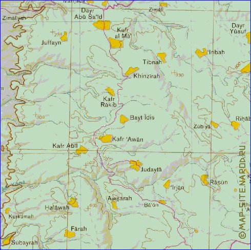 mapa de Cisjordania