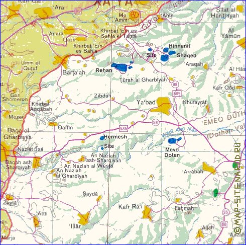 mapa de Cisjordania