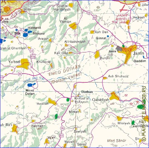 mapa de Cisjordania