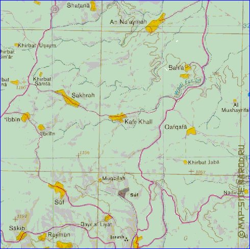 mapa de Cisjordania