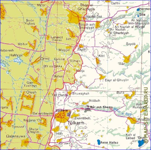 mapa de Cisjordania