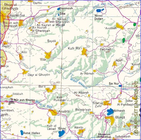 mapa de Cisjordania