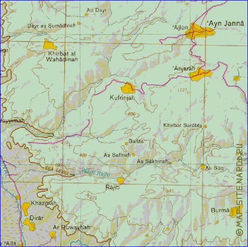 mapa de Cisjordania