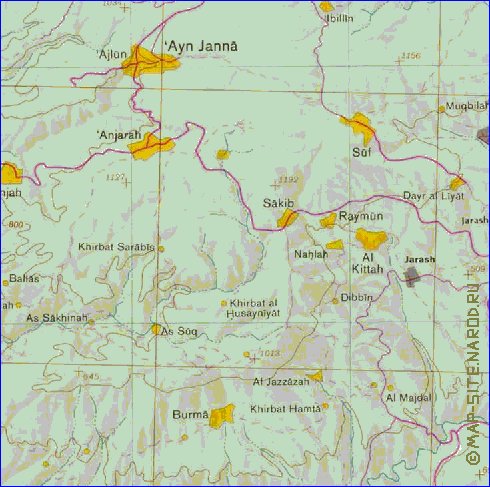 mapa de Cisjordania