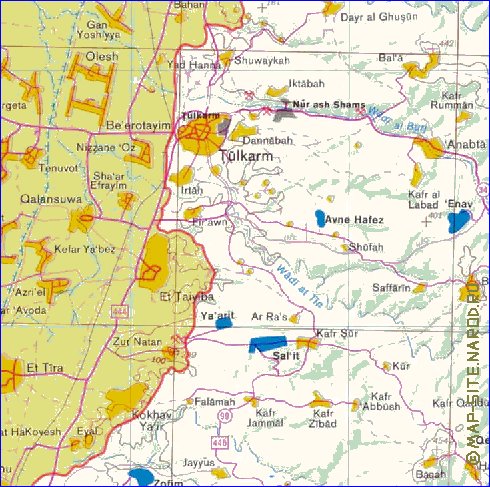 mapa de Cisjordania