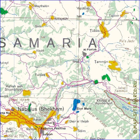 mapa de Cisjordania