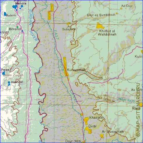 mapa de Cisjordania