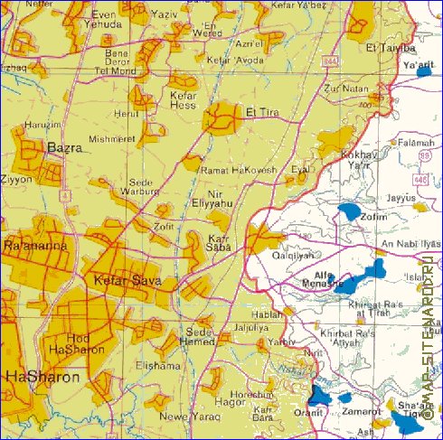 mapa de Cisjordania