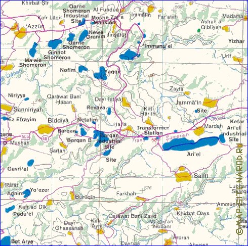 mapa de Cisjordania