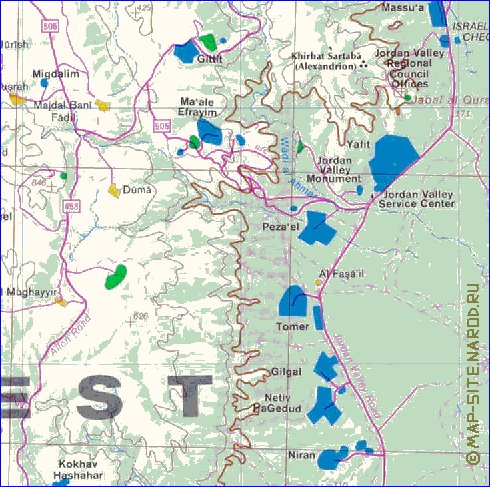 carte de Cisjordanie