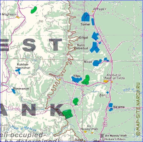 carte de Cisjordanie