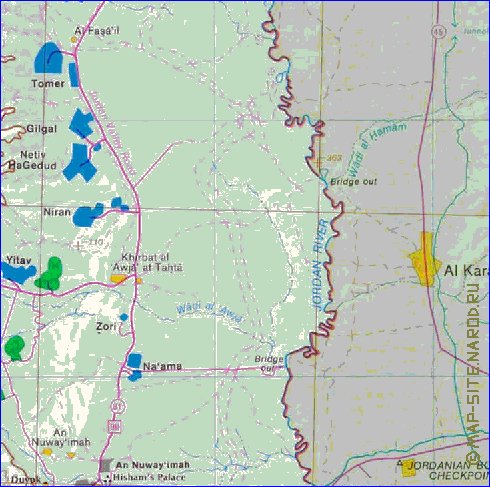 carte de Cisjordanie