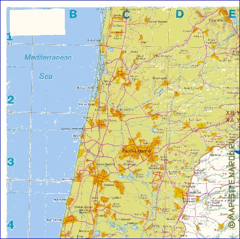 mapa de Cisjordania