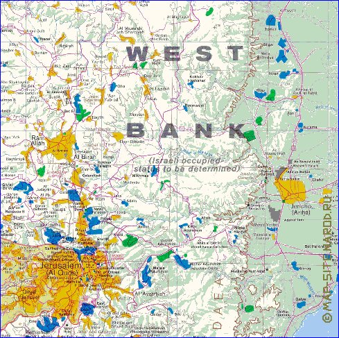 carte de Cisjordanie