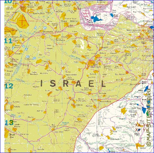 mapa de Cisjordania