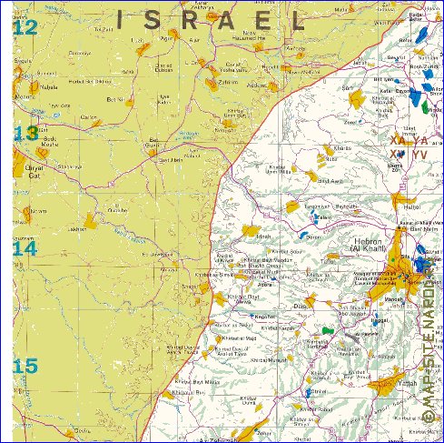 mapa de Cisjordania