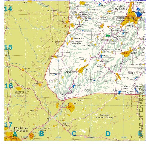 mapa de Cisjordania