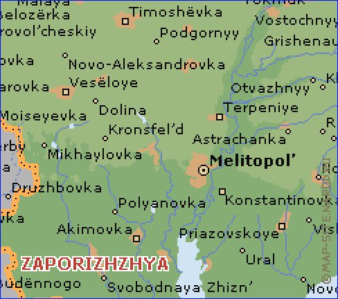 mapa de Zaporizhia em ingles