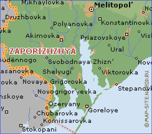 mapa de Zaporizhia em ingles