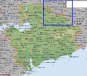 mapa de Zaporizhia em ingles