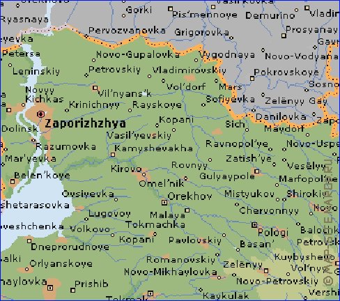 mapa de Zaporizhia em ingles