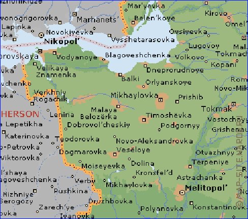 mapa de Zaporizhia em ingles