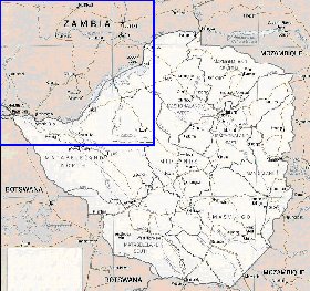 Administrativa mapa de Zimbabwe