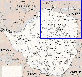 Administrativa mapa de Zimbabwe