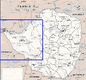 Administratives carte de Zimbabwe