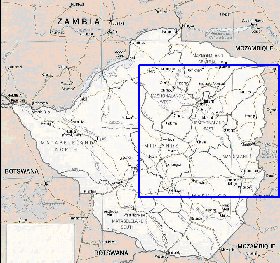 Administratives carte de Zimbabwe