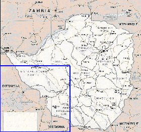 Administrativa mapa de Zimbabwe