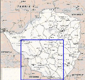 Administratives carte de Zimbabwe