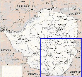 Administratives carte de Zimbabwe