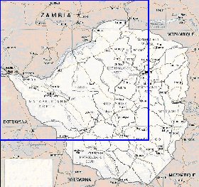 Administrativa mapa de Zimbabwe