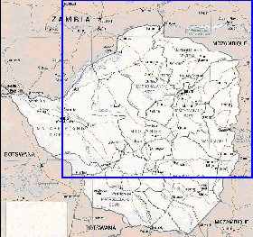 Administratives carte de Zimbabwe