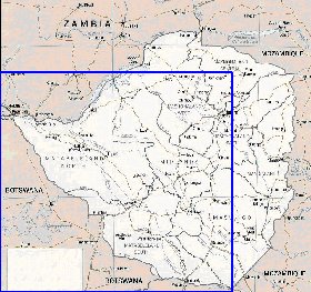 Administratives carte de Zimbabwe