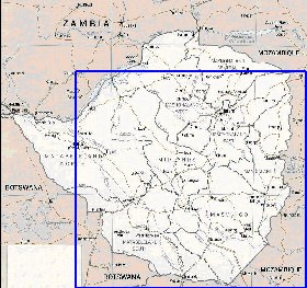 Administratives carte de Zimbabwe