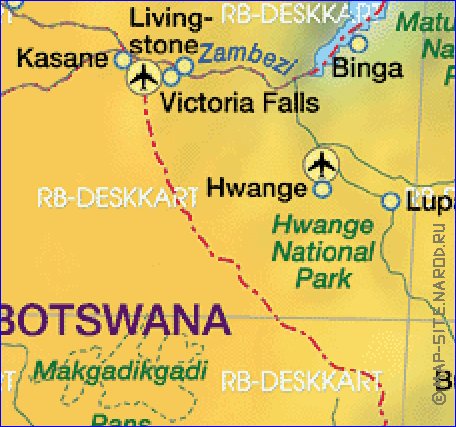 mapa de Zimbabwe em alemao