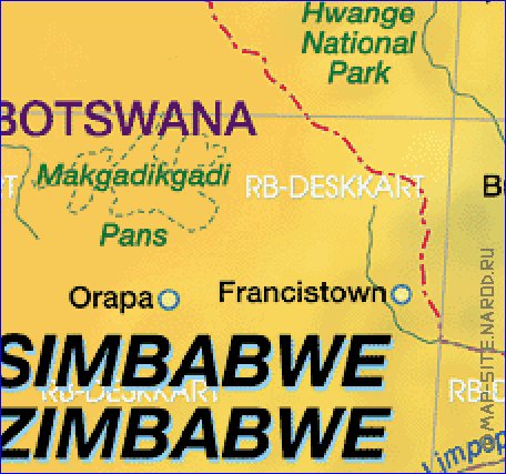carte de Zimbabwe en allemand