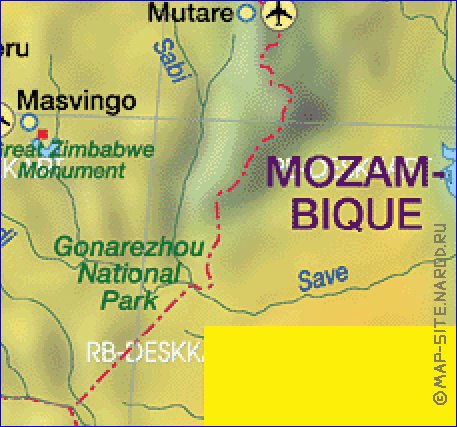 carte de Zimbabwe en allemand