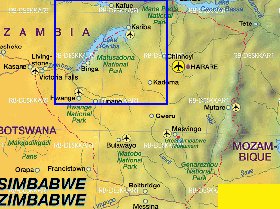 carte de Zimbabwe en allemand