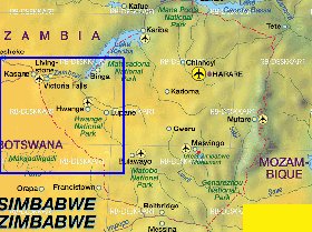 mapa de Zimbabwe em alemao