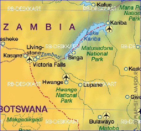 carte de Zimbabwe en allemand