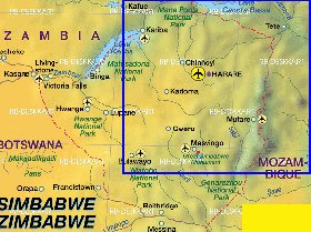 carte de Zimbabwe en allemand