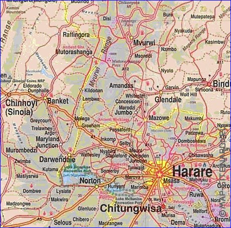 carte de Zimbabwe