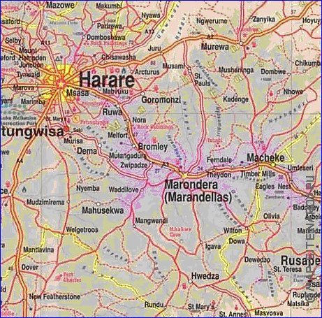 carte de Zimbabwe