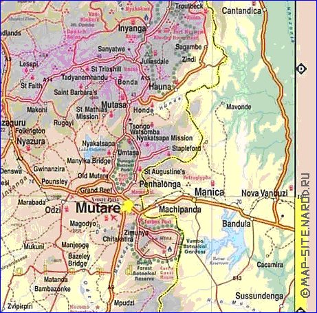 carte de Zimbabwe