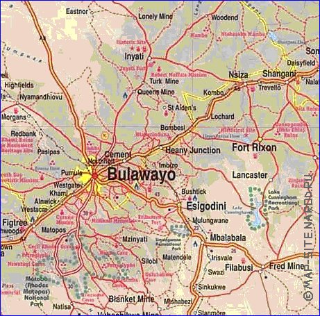 carte de Zimbabwe